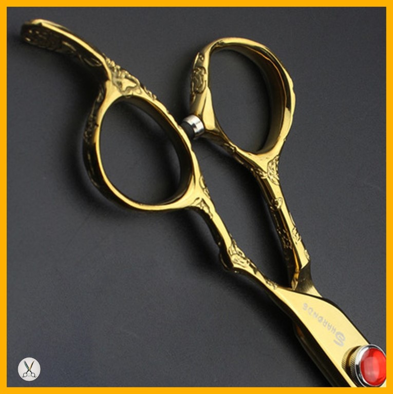 Ciseaux professionnels de coiffure droits - gravure rose - 6 pouces – Or -  Palais des ciseaux